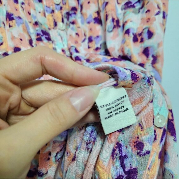 Caffè Marrakesh Feminine Floral Button Down Tank Top Blouse 100% Rayon Size 3X - Picture 7 of 12